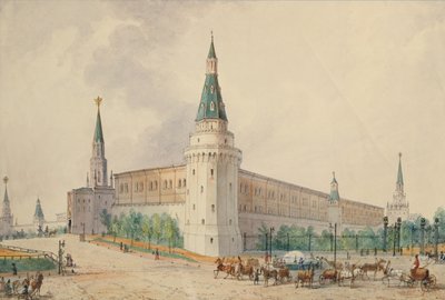 De Opstandingsplein en de Alexander Tuin in Moskou door Joseph Vivien
