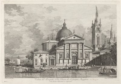 Veduta del Prospetto della Chiesa di S. Giorgio Maggiore, 1742 door Joseph Wagner