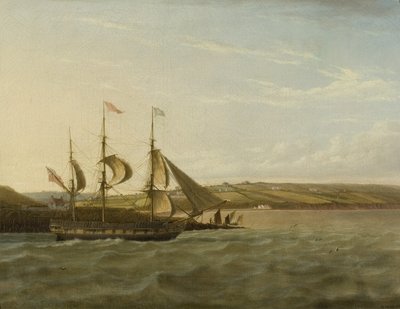 Een schip passeert Portishead, c.1832 door Joseph Walter