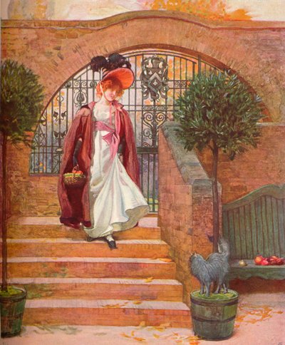 De boomgaard, Harrow: De ingangspoort en trappen, ca. 1880-1903 door Joseph Walter West