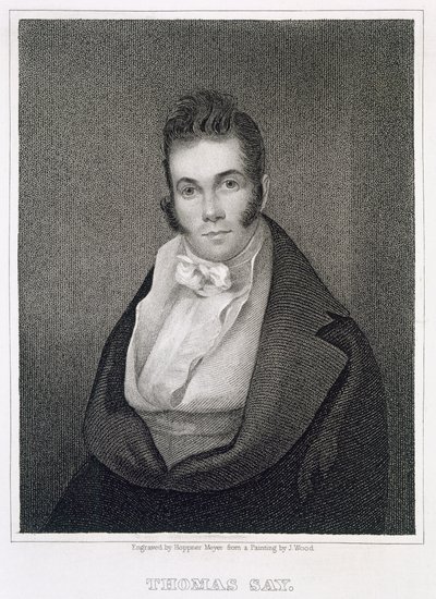 Thomas Say (1787-1834), gegraveerd door Henry Hoppner Meyer (1787-1847) door Joseph Wood