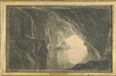 Een grot in de Golf van Salerno, avond door Joseph Wright of Derby