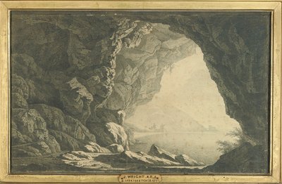 Een grot in de Golf van Salerno, ochtend door Joseph Wright of Derby