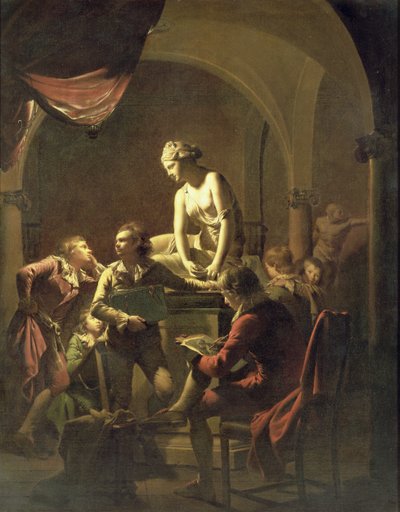Een Academie bij Lamplicht, c.1768-69 door Joseph Wright of Derby