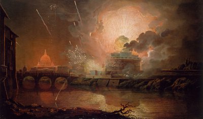 Vuurwerkshow bij het Castel Sant Angelo door Joseph Wright of Derby