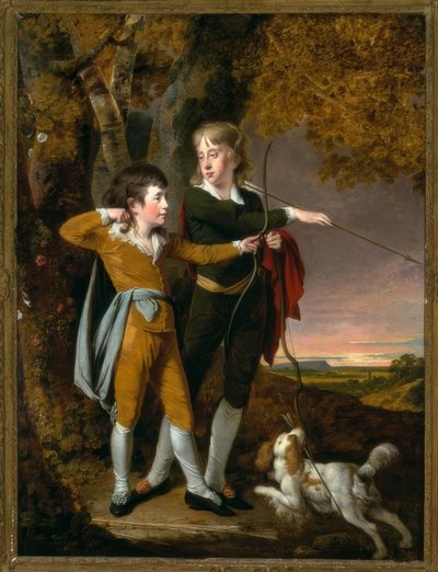 Jongens bij het Boogschieten door Joseph Wright of Derby