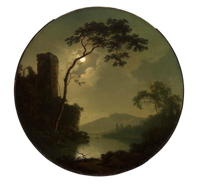 Meer met Kasteel op een Heuvel door Joseph Wright of Derby