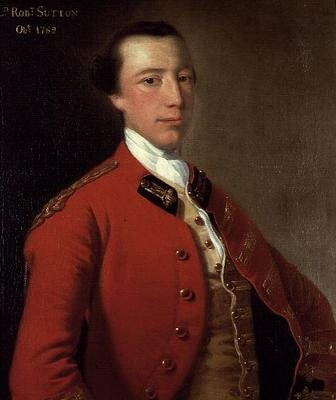 Portret van Lord Robert Sutton in uniform door Joseph Wright of Derby