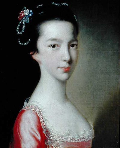 Portret van een meisje (Jane Monck) door Joseph Wright of Derby