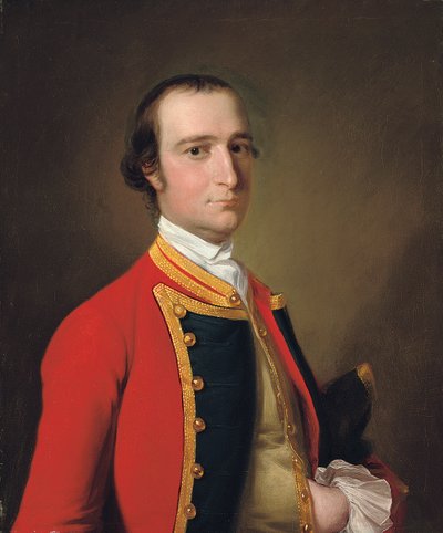 Portret van een heer, traditioneel geïdentificeerd als Alexander Baillie van de Eerste Voet, ca. 1761-62 door Joseph Wright of Derby