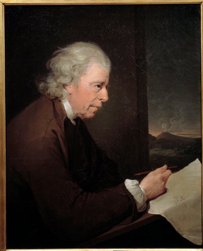 Portret van de horlogemaker, geoloog en natuurkundige John Whitehurst door Joseph Wright of Derby