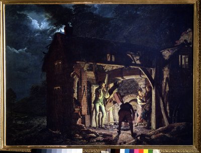Een smederij door Joseph Wright of Derby