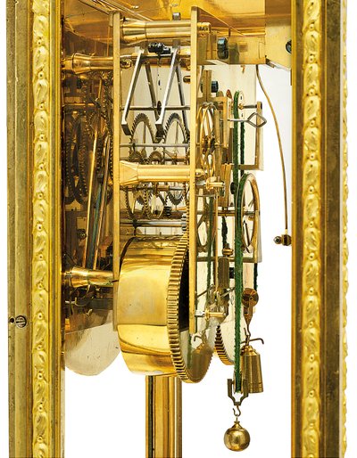 Louis XVI maand-gang gemiddelde en zonnetijd schoorsteenklok met remontoire door Joseph and Robin Robert  Coteau