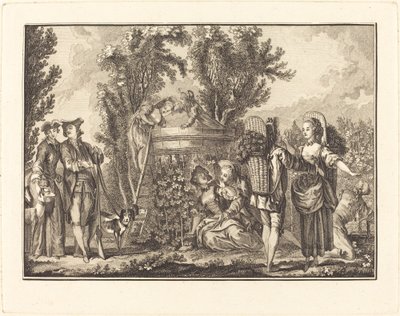 De herfst door Joseph de Longueil after Charles Eisen