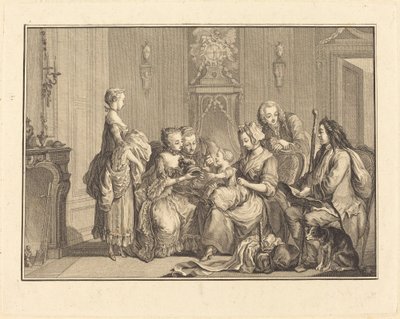 De mooie voedster door Joseph de Longueil after Charles Eisen