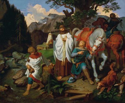 Rudolf van Habsburg en de priester door Joseph von Fuhrich