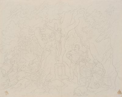 Scene uit de legende van Christophorus door Joseph von Fuhrich