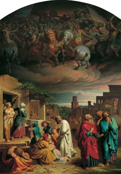 Visioen van de inwoners van Jeruzalem voor de verovering van de stad door Antiochus IV Epiphanes door Joseph von Fuhrich