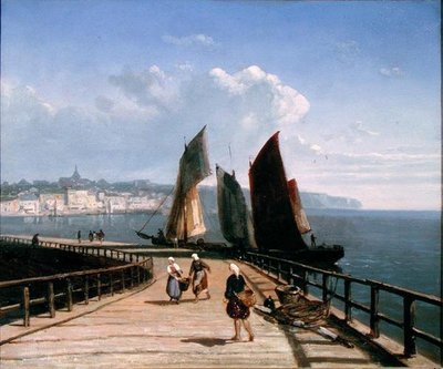 Pier met vissersboten door Josephine Bowes