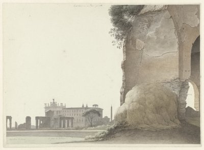 De basiliek van San Giovanni in Laterano, met de tempel van Minerva Medica op de voorgrond door Josephus Augustus Knip
