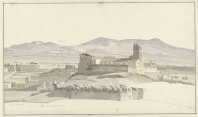 De Thermen van Caracalla, Rome, met Frascati in de verte door Josephus Augustus Knip