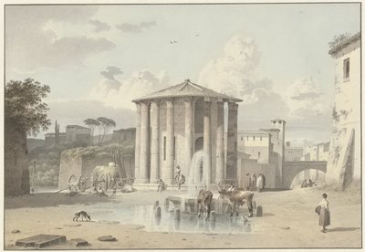 De Tempel van Vesta in Rome door Josephus Augustus Knip