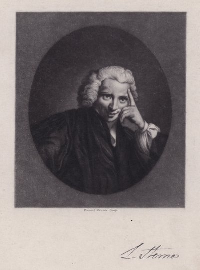 Laurence Sterne, Ierse schrijver en geestelijke, auteur van Tristram Shandy (gravure) door Joshua (after) Reynolds