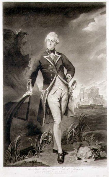 Portret van Lord Robert Manners, kapitein van HMS 