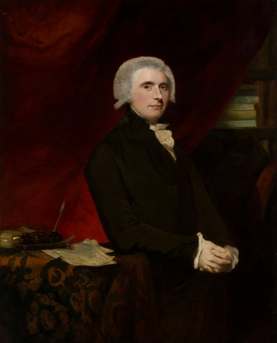 Portret van Thomas, Lord Erskine (1750-1823) in zijn bibliotheek door Joshua (circle of) Reynolds