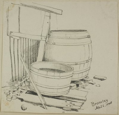 Wasbak en vat door Joshua Cristall
