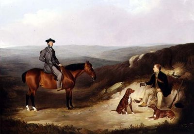 John Kerr Watson op een schietpony met zijn jachtopziener op de Yorkshire Moors door Joshua Dalby