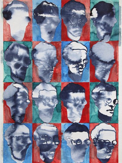 Raster met abstracte gezichten door Joshua Hoskins
