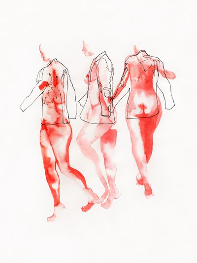 Abstracte rode figuren door Joshua Hoskins
