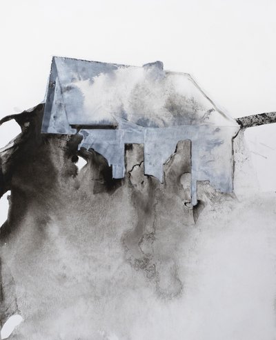 Afbrokkelend abstract huis door Joshua Hoskins