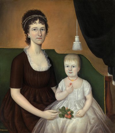 Elizabeth Grant Bankson Beatty mevrouw James Beatty en haar dochter Susan, c. 1805 door Joshua Johnson