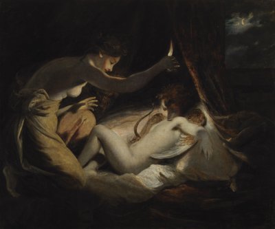 Cupido en Psyche door Joshua Reynolds