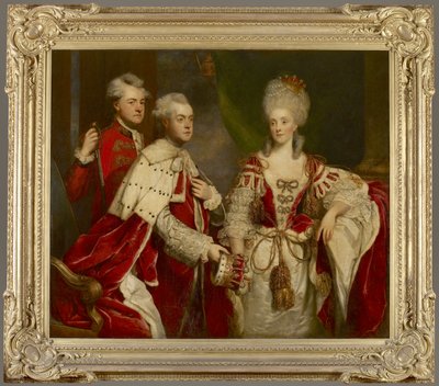 George, 2e graaf Harcourt, zijn vrouw Elizabeth en broer William, 1780 door Joshua Reynolds