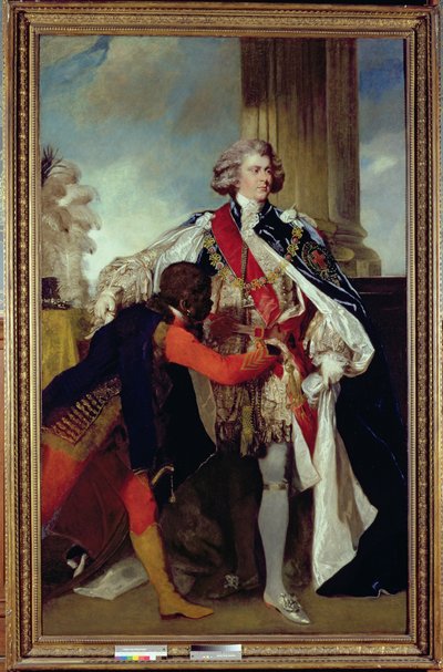 George IV als prins van Wales met een zwarte door Joshua Reynolds