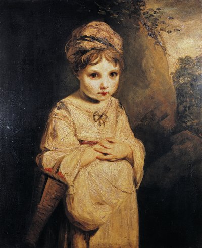 Meisje met aardbeien, schilderij door Joshua Reynolds (1723-1792) door Joshua Reynolds