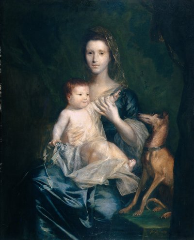 Jane Hamilton, vrouw van de 9e Lord Cathcart, en haar dochter Jane, later hertogin van Atholl door Joshua Reynolds
