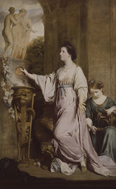 Lady Sarah Bunbury offert aan de Gratiën, 1763-65 door Joshua Reynolds
