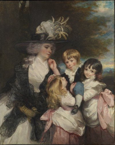 Lady Smith Charlotte Delaval en haar kinderen George Henry, Louisa en Charlotte, 1787 door Joshua Reynolds