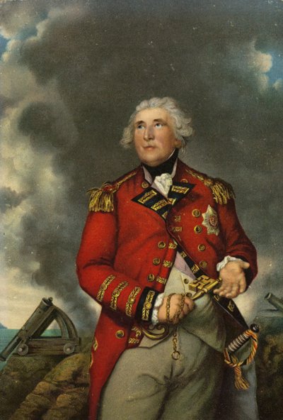 Lord Heathfield met de sleutel van het fort van Gibraltar in zijn hand door Joshua Reynolds