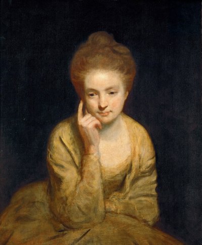 Portretstudie van een jonge dame door Joshua Reynolds