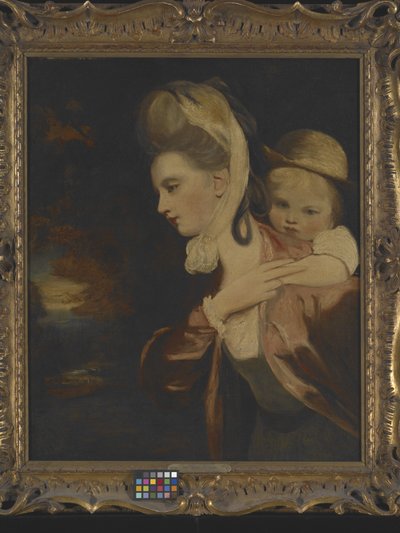 Pick-A-Back (Mrs. Payne Gallaway en kind) (kopie) door Joshua Reynolds