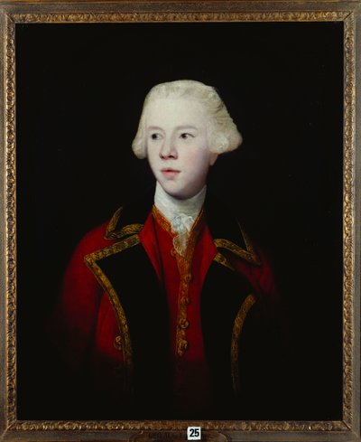 Portret van George Augustus, 3e Burggraaf Howe, halflang, dragend het uniform van de 1e Garde door Joshua Reynolds