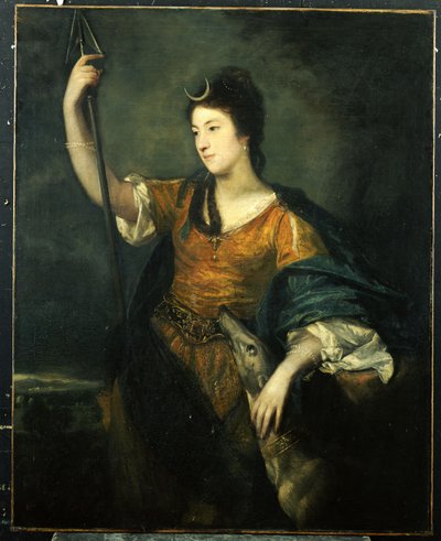 Portret van Lady Anne Dawson, driekwart lengte, als Diana, 1753-54 door Joshua Reynolds
