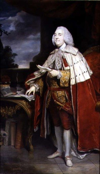 Portret van Robert Marsham, tweede Baron Romney en tweede Voorzitter van de Vereniging door Joshua Reynolds