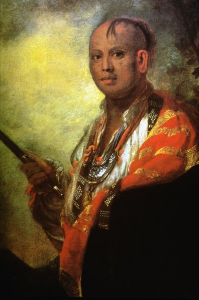 Portret van Syacaust Ukah, hoofd van de Cherokee-stam door Joshua Reynolds