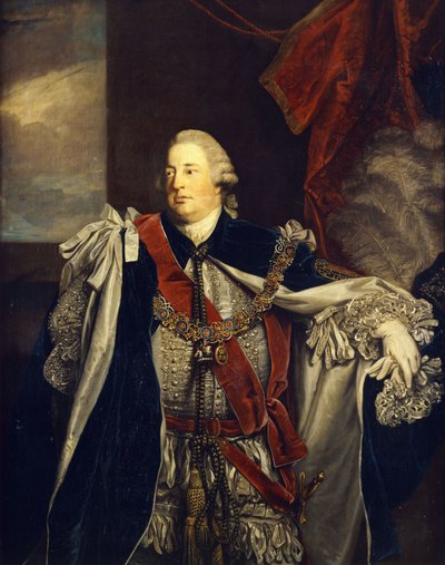 Portret van William Augustus, hertog van Cumberland, staand driekwart lengte, in Garter Robes door Joshua Reynolds